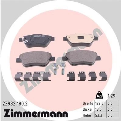 Kuva ZIMMERMANN 23982.180.2 Jarrupalat akustisella kulumavaroittimella Ruuveilla Valokuva vastaa toimituslaajuutta, Jousella OPEL: Corsa D Hatchback