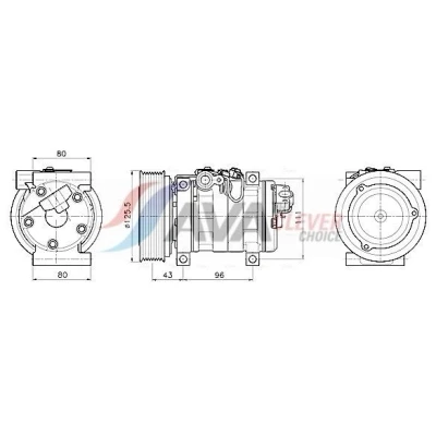 Kuva AVA COOLING SYSTEMS MZAK302 Ilmastoinnin Kompressori H12 12V PAG 46 R134a kompressoriöljyllä, magneettikytkimellä, ilman diodia MAZDA: 3 Hatchback