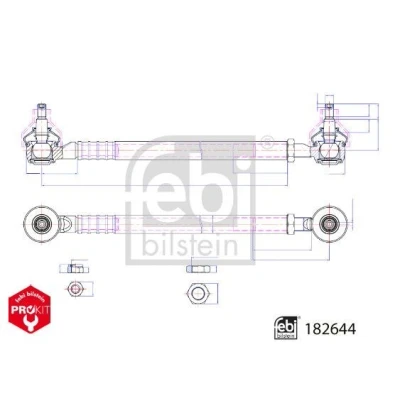 Kuva FEBI BILSTEIN 182644 Raidetanko Etuakseli Asennusmateriaalilla