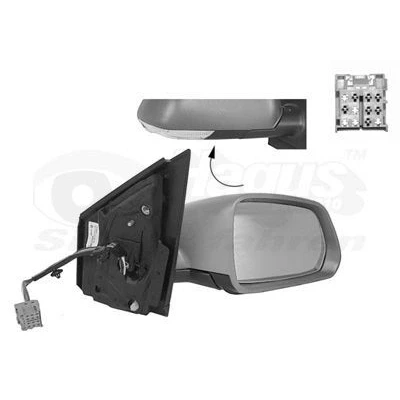 Kuva Ulkopeili Van Wezel 5828818 Oikea Pohjustettu Peili, kokonainen, Kupera, sähkö peilinsäädölle, Lämmitettävä VOLKSWAGEN: Polo IV Hatchback