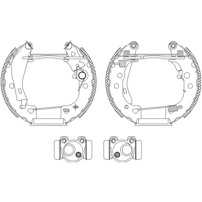 Kuva TEXTAR Shoe Kit Pro 84038002 Jarrukenkäsarja, Rumpujarru Pyörän jarrun sylinterillä, Säätöelementillä