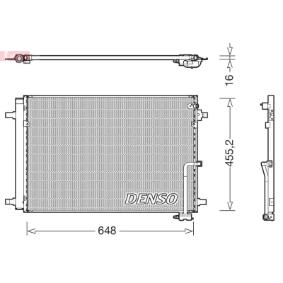 Kuva DENSO DCN02042 Ilmastoinnin Lauhdutin Vedenerottimella 648x440x16 R 134a 648