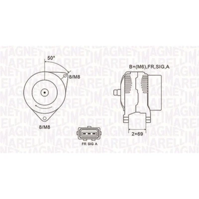 Kuva MAGNETI MARELLI 063731857010 Laturi 14V 125A FORD: Focus Mk1 Hatchback, Transit Connect Van, Farmari
