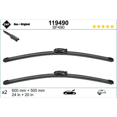 Kuva Pyyhkijänsulka Swf 119490 Edessä Flatblade pyyhinsulka (rungoton) BMW: X2
