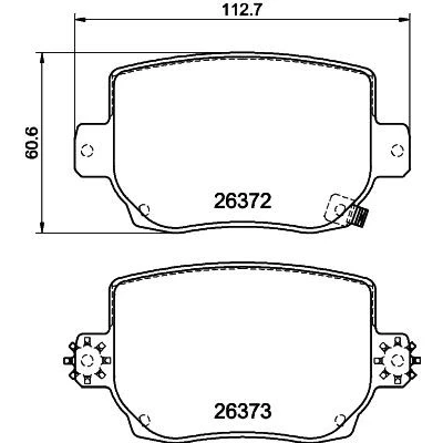 Kuva HELLA 8DB 355 041 Jarrupalat akustisella kulumavaroittimella Tarvikkeilla TESLA: Model 3