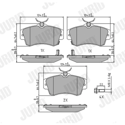 Kuva JURID 573033J Jarrupalat akustisella kulumavaroittimella Ilman tarvikkeita CHRYSLER: PT Cruiser Farmari