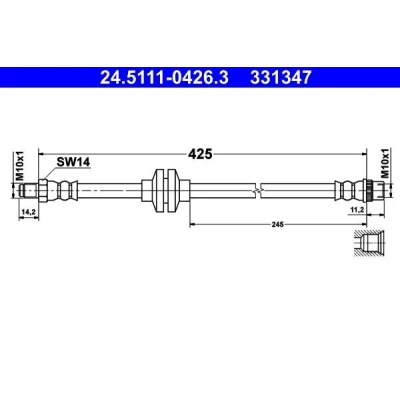 Kuva ATE 24.5111 0426.3 Jarruletku 425 M10x1 RENAULT: GRAND SCENIC 3, MEGANE 3 Grandtour