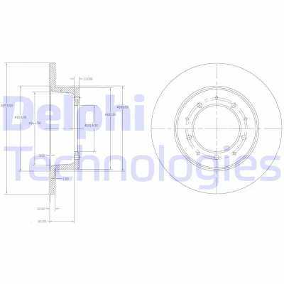 Kuva DELPHI BG2799 Jarrulevyt 291 13 5 täysi rasvattu käsittelemätön ilman pyöränlaakeria, ABS sensorirengasta