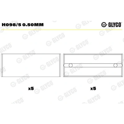 Kuva Runkolaakeri Glyco H098/5 0.50mm dacia, mitsubishi, nissan, opel, renault, suzuki, vauxhall, volvo