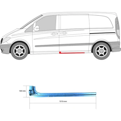 Kuva Kylkipaneli, Vasen MERCEDES BENZ VIANO [W639], VITO / MIXTO Skåp Buss [W639] OE 6396376119, A6396376119