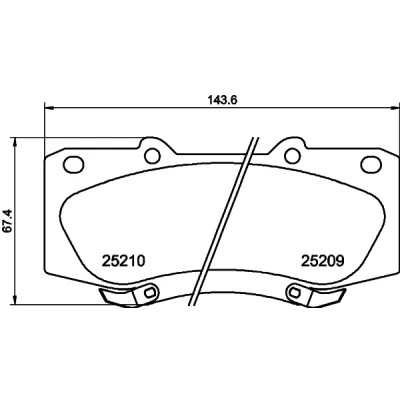 Kuva HELLA 8DB 355 015 821 Jarrupalat akustisella kulumavaroittimella TOYOTA: Hilux 3 Pick up, VIII up