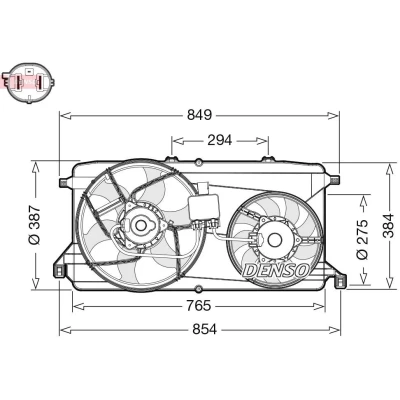 Kuva DENSO DER10009 Jäähdyttimen Tuuletin 12 FORD: Transit Mk6 Van