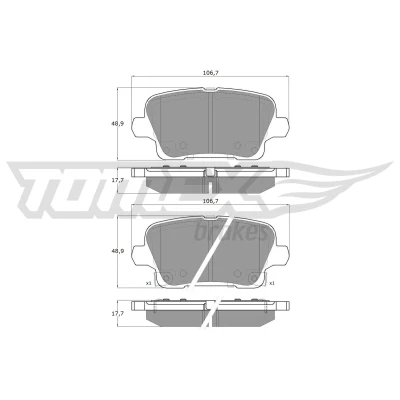 Kuva TOMEX brakes TX 19 12 Jarrupalat Taka akseli Sis. kulumisenilmaisimen Tarvikkeilla OPEL: Insignia B Grand Sport, Sports Tourer