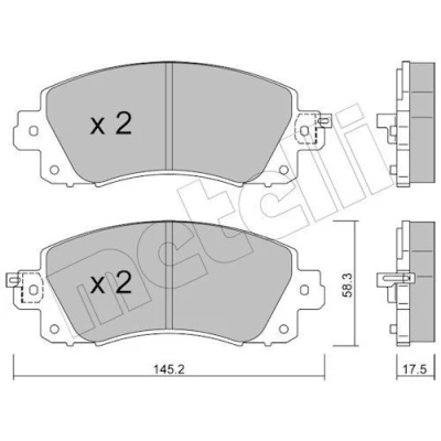 Kuva METELLI 22 1161 0 Jarrupalat akustisella kulumavaroittimella SUBARU: XV II