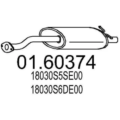 Kuva MTS 01.60374 Takaäänenvaimennin 850 HONDA: CIVIC 7 Hatchback