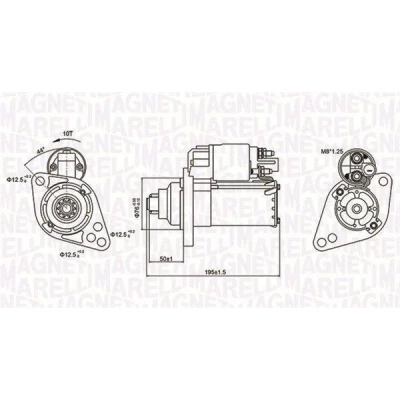 Kuva MAGNETI MARELLI 063721294010 Starttimoottori 12 1,1 10 SKODA: Octavia 2 Combi, Superb II Farmari, VOLKSWAGEN: Golf 5, SEAT: Altea, Leon Hatchback
