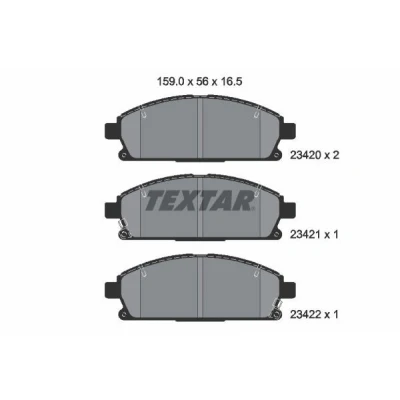 Kuva TEXTAR 2342001 Jarrupalat akustisella kulumavaroittimella NISSAN: X Trail, INFINITI: Q45 II