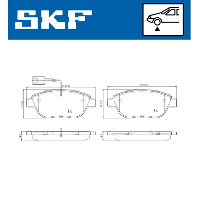 Kuva SKF VKBP 80217 E Jarrupalat Sis. kulumisenilmaisimen