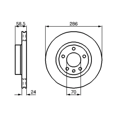 Kuva Jarrulevy, Etuakseli OPEL OMEGA B, B Kombi, VAUXHALL OE 5 69 053, 90445526, 90487103