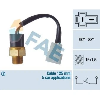 Kuva FAE 36360 Lämpökytkin Jäähdyttimen Puhallin M16x1,5 NISSAN: MICRA 1