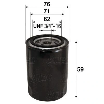 Kuva VALEO 586065 Öljynsuodatin UNF 3/4&quot; 16 Ruuvattava suodatin FIAT: Panda II Hatchback, RENAULT: 5 10, 12 Sedan