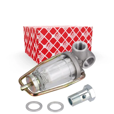 Kuva FEBI BILSTEIN 35084 Polttoainesuodatin Esisuodatin, ikkunalla reikäruuvilla, kiinnityskiristimellä, Tiivisterenkaalla VOLVO: FL 10, N 10