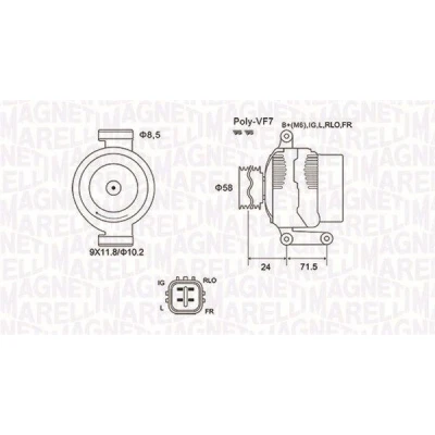 Kuva Laturi LEXUS IS II, TOYOTA AVENSIS Kombi, Sedan, COROLLA Verso, RAV 4 III, VERSO OE 270600G021, 270600R080, 2706026030