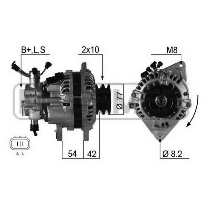 Kuva Laturi FIAT DUCATO Skåp, HYUNDAI GALLOPER I, II, TERRACAN, MITSUBISHI OE 37300 42860, 42862, 42870