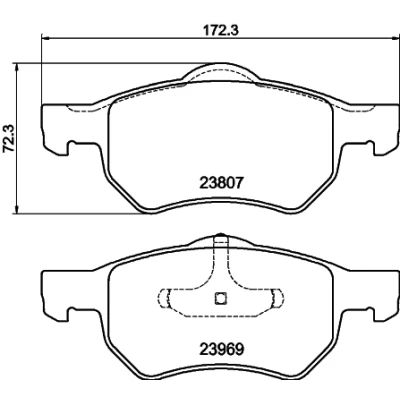 Kuva HELLA 8DB 355 010 641 Jarrupalat Ei kulumisenilmaisimelle CHRYSLER: Voyager 4, / Grand 3