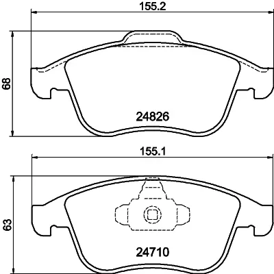 Kuva HELLA 8DB 355 014 591 Jarrupalat Ei kulumisenilmaisimelle RENAULT: MEGANE 3 Grandtour, LAGUNA 3, Clio 4