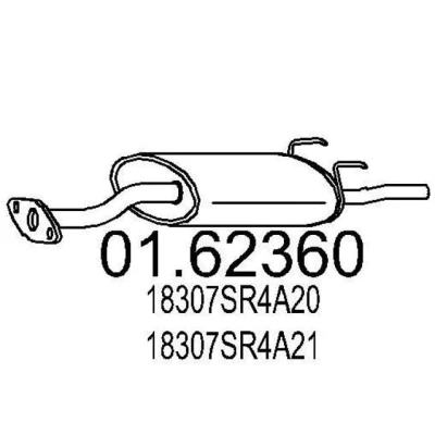 Kuva MTS 01.62360 Takaäänenvaimennin 1080 HONDA: CIVIC 6 Stufenheck