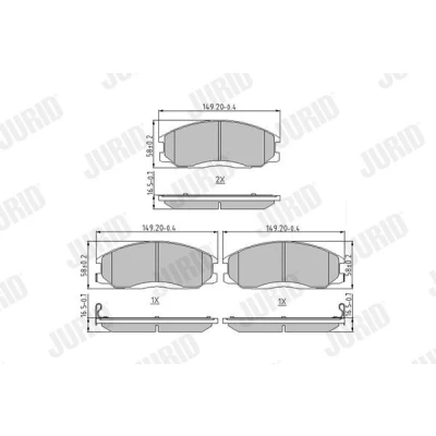 Kuva JURID 572453J Jarrupalat akustisella kulumavaroittimella Ilman tarvikkeita HYUNDAI: H 1 Cargo, Santa Fe I, Van, SSANGYONG: Rexton W
