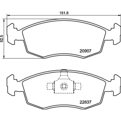 Kuva BREMBO P 23 192 Jarrupalat Ilman kulumisenilmaisinta Männän lukoilla tarvikkeita