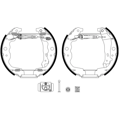 Kuva TEXTAR Shoe Kit Pro 84069300 Jarrukenkäsarja, Rumpujarru Pyörän jarrun sylinterillä, Säätöelementillä