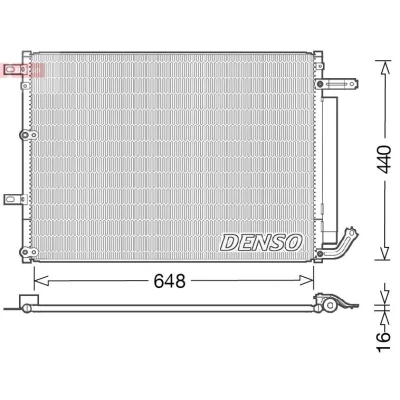 Kuva DENSO DCN06018 Ilmastoinnin Lauhdutin Vedenerottimella 608x453.7x16 R 134a 608 JEEP: Cherokee V