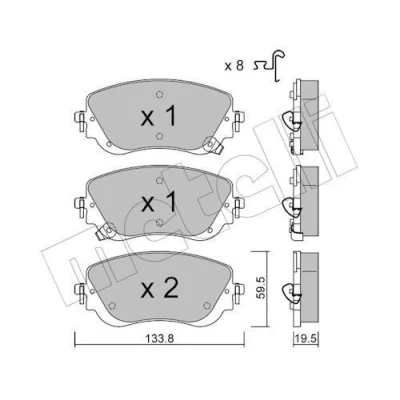 Kuva METELLI 22 1325 0 Jarrupalat akustisella kulumavaroittimella FIAT: Tipo Farmari