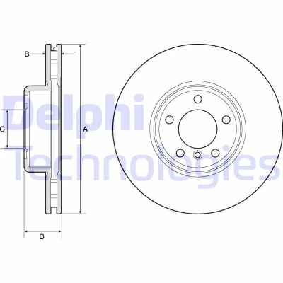 Kuva DELPHI BG9157C Jarrulevyt 340 30 5 Tuuletettu pinnoitettu hiiliteräs ilman pyöränlaakeria, ABS sensorirengasta BMW: 3 Touring, Sedan