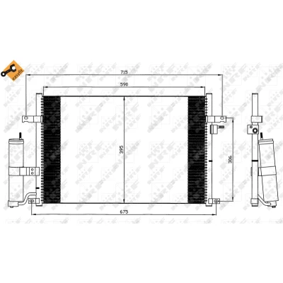 Kuva NRF EASY FIT 35573 Ilmastoinnin Lauhdutin Vedenerottimella, Tiivisterenkaalla 11,8 Alumiini 590 CHEVROLET: Nubira Farmari