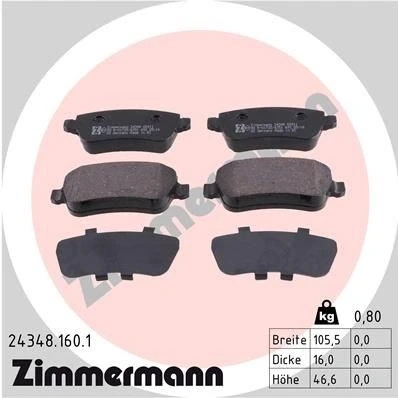 Kuva ZIMMERMANN 24348.160.1 Jarrupalat Valokuva vastaa toimituslaajuutta FIAT: Croma II Farmari