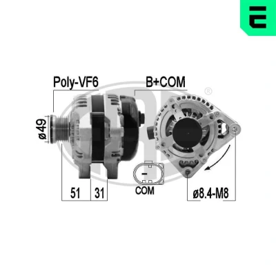 Kuva Laturi 14V 150A Era Oem 209586 ford ecosport, fiesta vi OE 1940809, CV6T 10300 BE