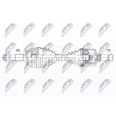 Kuva NTY NPW FT 037 Vetoakseli Etuakseli, vasen 808 FIAT: Ducato III Van, Bussi, PEUGEOT: Boxer Van