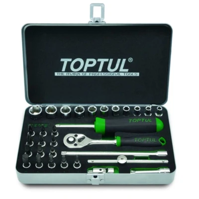 Kuva TOPTUL GCAD3102 Hylsyavainsarja Kuusikulma, Ristipää (PH), Torx, Ura kanta Kromi vanadium teräs