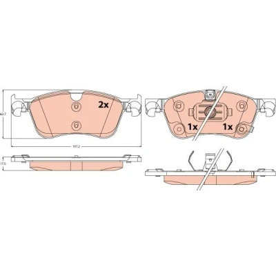 Kuva TRW GDB2545 Jarrupalat akustisella kulumavaroittimella NISSAN: Qashqai III (J12) 1.3 DIG T, T Neliveto 2021