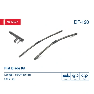 Kuva Pyyhkijänsulka Denso DF 120 Flatblade pyyhinsulka (rungoton) OPEL: Astra H Caravan, Hatchback, GTC, MERCEDES BENZ: GLK