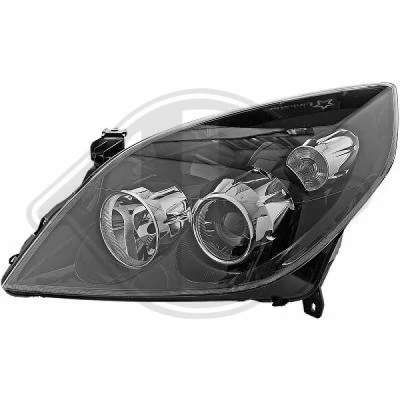 Kuva DIEDERICHS 1825987 Ajovaloumpio Vasen H1, H1/H7, H7 Musta, Lasinkirkas OPEL: Vectra C Caravan, Sedan, CC