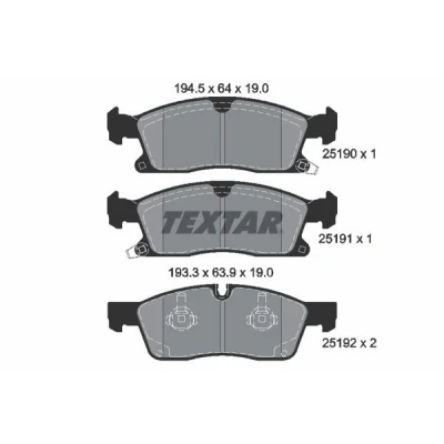 Kuva TEXTAR 2519002 Jarrupalat akustisella kulumavaroittimella JEEP: GRAND CHEROKEE 4