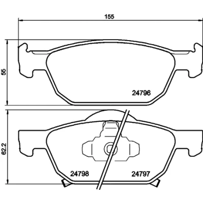 Kuva HELLA 8DB 355 013 891 Jarrupalat akustisella kulumavaroittimella HONDA: ACCORD 8 Kombi, 8, 7
