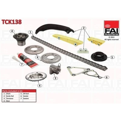 Kuva FAI AutoParts TCK138 Jakoketjusarja Tiivisteillä, Hammaspyörillä Yksinkertainen, Rullaketju FORD: Transit Mk6 Bussi, Van