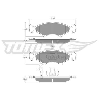 Kuva TOMEX brakes TX 10 29 Jarrupalat Etuakseli akustisella kulumavaroittimella