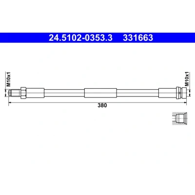 Kuva ATE 24.5102 0353.3 Jarruletku 380 M10x1 FORD: Transit V363 Van